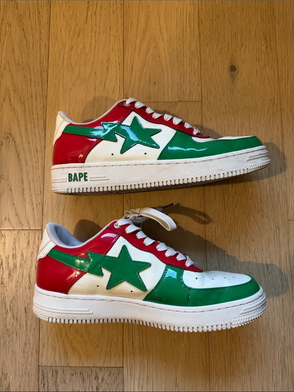 Bape Sta Sneakers Low Red, Green & White (Italy Flag)